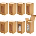 thumbnail image 1 of 20 Pack BurlyWood Kraft Gift Boxes with Clear Window Rustic Style 3.1x3.1x6.3 Inch Ideal for Anniversaries Birthdays Weddings Graduation, 1 of 6