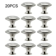 20 Pack Cabinet Door Knobs Brushed Nickel Round Drawer Handle Hardware Stainless Steel with Screw for Kitchen Bathroom Bedroom Silver