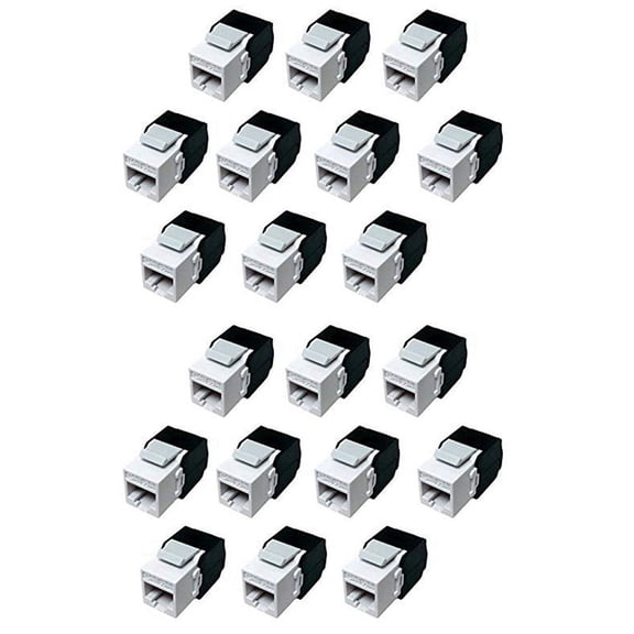 20-Pack Cat6A RJ45 Jack - Cat6 Compatible -180 Degree Toolless -Ethernet Wall Jack -Cat6A Network Coupler