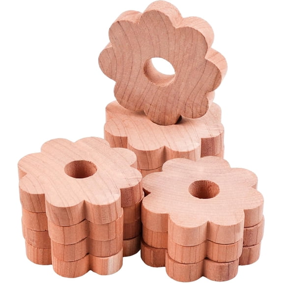 20 Pack Cedar Blocks for Clothes Storage, Natural Cedar Chips & Rings for Closet Drawers, Wooden Planks Wardrobe Deodorizer Protector, Fresh Aromatic Scent.