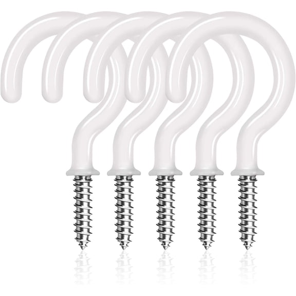 20 Pack Ceiling Hangers for Plants, 2 Inch Vinyl Coated Screw Hooks, Multi-Function Heavy Duty, Cup Hooks Screw in, Indoor & Outdoor Use