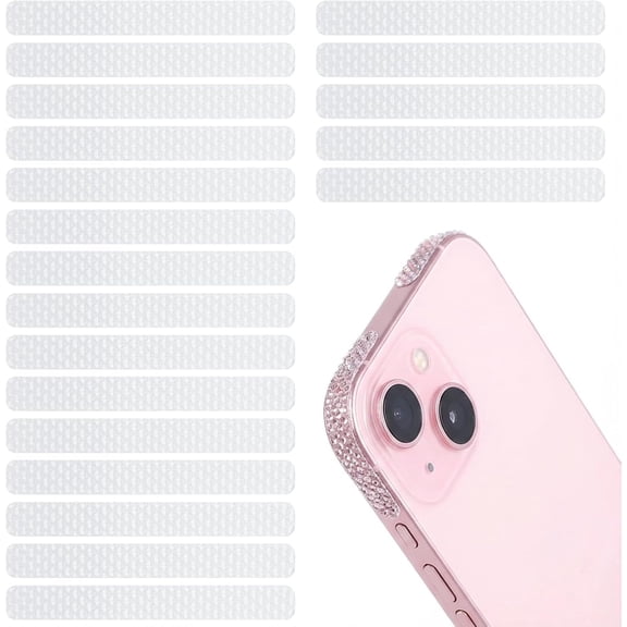20-Pack Cell Phone Grip Tape Strips - Rubber Non Slip Side Sticker Adhesive Grippy Bumper Frame Stickers for Cellphone Mobile Phone Case Commuter Series Cases Smartphone Tablet Frame