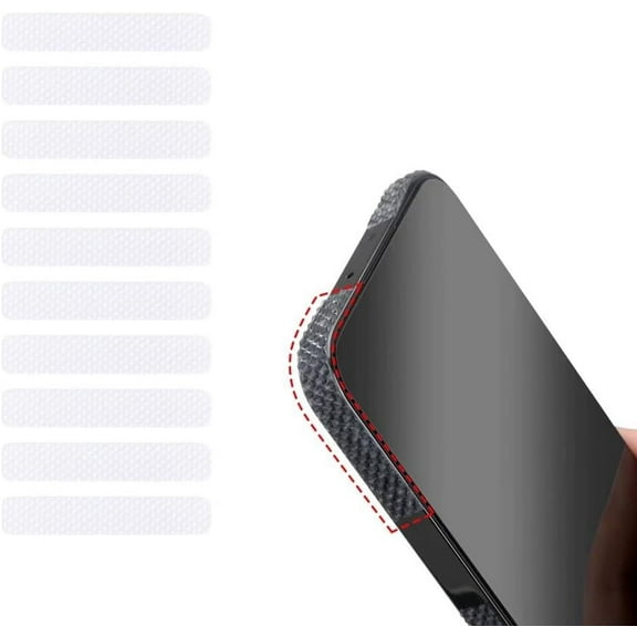 20 Pack Cell Phone Grip Tape Strips Rubber Non Slip Side Sticker Adhesive Grippy Bumper Frame Stickers for iPhone Case Magnetic Mobile Phone Case Commuter Series Cases Smartphone Tablet Frame