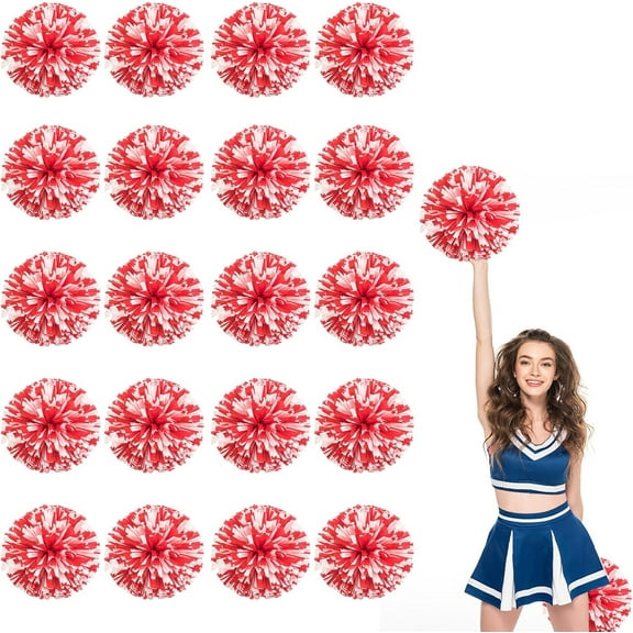 20 Pack Cheerleading pom poms,Cheer pom poms Sports Dance Cheer Plastic Pom Poms Cheerleading for Sports Team Spirit Cheering (Blue+Pink+White)