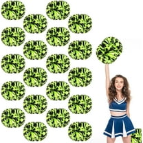 20 Pack Cheerleading pom poms,Handheld Cheer pom poms, Sports Cheer Plastic Pom Poms Cheerleading for Sports Team Spirit Cheering (Black Green)