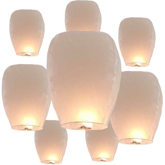 20 Pack Chinese Wishing Lanterns ECO Friendly Biodegradable Paper Sky