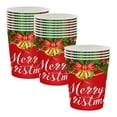 thumbnail image 1 of 20-Pack Christmas Paper Tableware Set – Disposable Party Supplies with Red Cups Featuring Holiday Tree & Bell Designs for Xmas Gatherings, 1 of 5