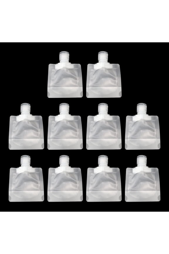 20 Pack Clear Portable Folding Makeup Bags,30ML Stand Up Spout Pouch for Travel,Refillable Empty Squeeze Pouch for Lotion,Shampoo,Face Cream