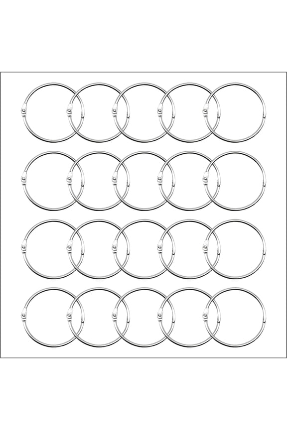 20 Pack Clip Strip 3" Loose Leaf Binder Rings, Nickel Plated Steel Binder Rings, Keychain Key Rings, 3 inch Metal Snap Rings, Retail POS Sign Display, Ideal for Office, School, Retail Stores