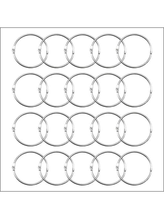 20 Pack Clip Strip 3" Loose Leaf Binder Rings, Nickel Plated Steel Binder Rings, Keychain Key Rings, 3 inch Metal Snap Rings, Retail POS Sign Display, Ideal for Office, School, Retail Stores
