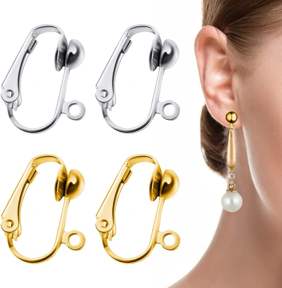 20Pcs Invisible Clip-on Earring Converters for Non Pierced Ears Jewelry  Findings