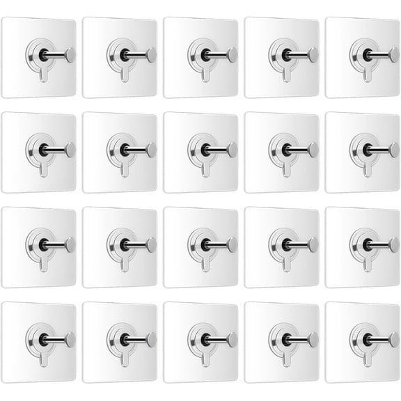 20 Pack Command Hooks Picture Hanging, Wall Hangers Without Nails Damage-Free Solution, Small Command Hooks for Multi-Room Organization, 2.36 x 2.36 Inches