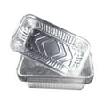 thumbnail image 1 of 20-Pack Commercial Disposable Aluminum Foil Grill Boxes, Sturdy for Baking, Grilling, Takeout, Freezing & Reheating, -20°C to 600°C Silver, 1 of 8