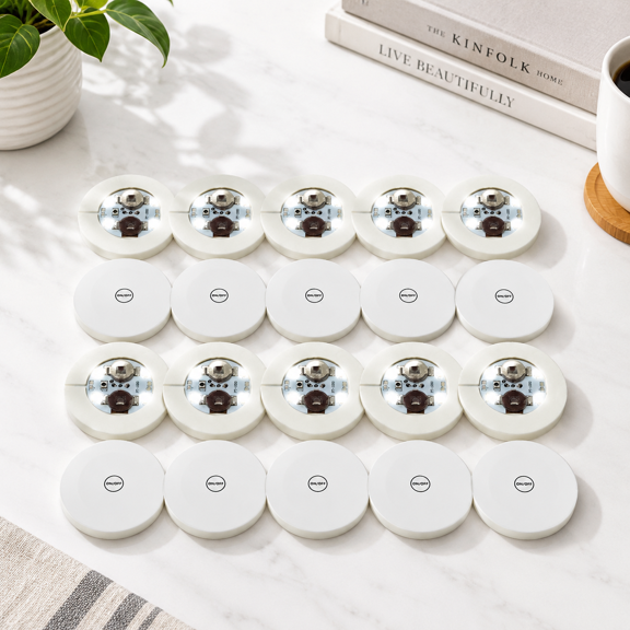 20-Pack Cool White Light Up Coasters, LED Bottle & Cup Glorifiers for Parties