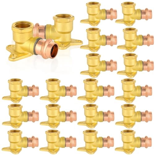 10-Pack Brass Press Fitting Adapters - 3/4" Press X 1/2" PEX Connector For Copper & PEX Tubing