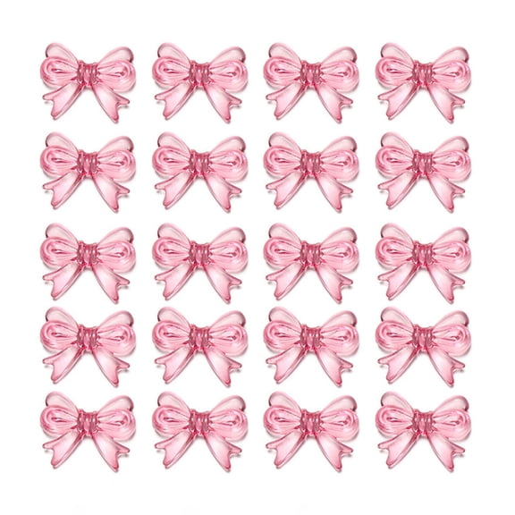20 Pack Creative Clear Bowknot Beads Acrylic Jewelry Embellishments Accessories