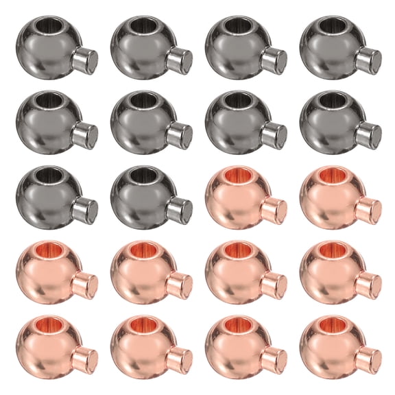 20 Pack Crimp Beads, Spacer Bead Covers for Jewelry Making Necklace Ends Accessories, Rose Gold and Black