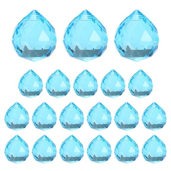 20-Pack Crystal Ball Prisms, 24mm/0.94 Inch Hanging Crystals Chandelier Prisms for Home/Windows/Garden/DIY[Blue]