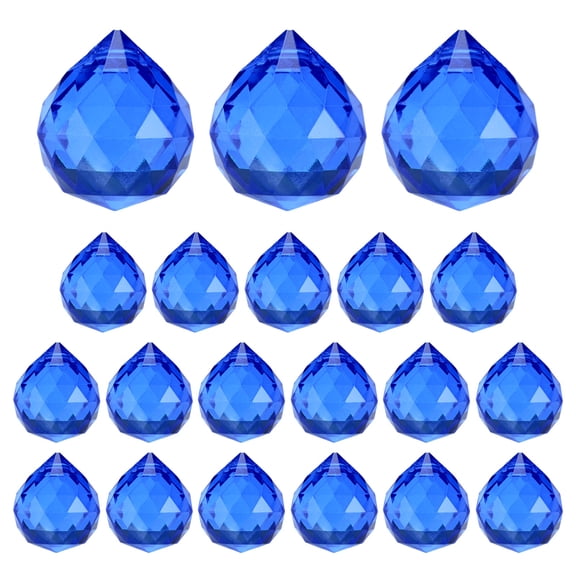 20-Pack Crystal Ball Prisms, 24mm/0.94 Inch Hanging Crystals Chandelier Prisms for Home/Windows/Garden/DIY[Dark Blue]