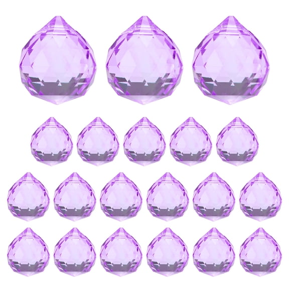 20-Pack Crystal Ball Prisms, 24mm/0.94 Inch Hanging Crystals Chandelier Prisms for Home/Windows/Garden/DIY[Light Purple]
