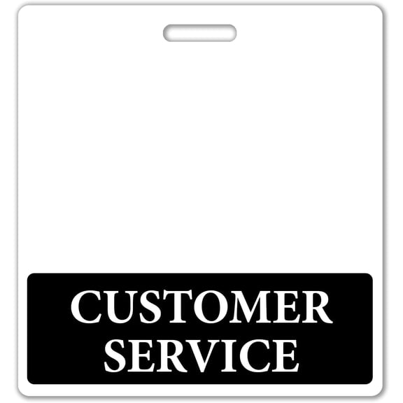 20 Pack - Customer Service Badge Buddy - Horizontal Badge Backer for Retail Associates & Staff - Heavy Duty, Double Sided Role Identifier - Oversized Tag Buddies - USA Printed Specialist ID (Black)