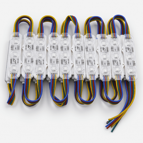 20-Pack DC 12V 5050 RGB LED Modules Waterproof IP67 Color Changing Lights for Signs and Store Window Displays