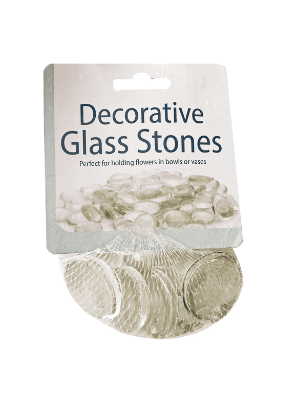 20 Pack Decorative Clear Glass Stones, Smooth, Gem Style Transparent Rocks with Mirror Like Finish for Enhancing Planters, Table Centerpieces, Flower Beds, Vases and More with Vibrant Color