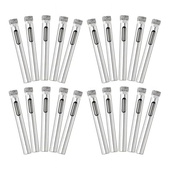 20 Pack Diamond Drill Bit Set,6mm (1/4inch) Small Diamond Hole Saw Kit for Glass, Porcelain, Ceramic Tile, Marble