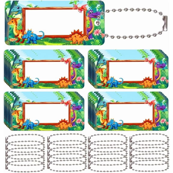 20 Pack Dinosaur Luggage Bag Name Tag Animals ID Identifier Luggage Tag Label Bulk with Loop for Backpack Water Bottle Tag Gifts Blank Travel Suitcase Labels Baggage Ornament diy