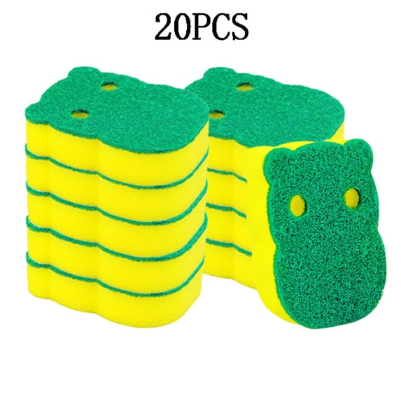 20 Pack Dish Sponge for Kitchen, Dual Sided Scrub Sponge, Non Scratch Sponges Perfect for Kitchen Dishwashing and Household Cleaning, Highly Absorbent and Easy to Dry for Reuse