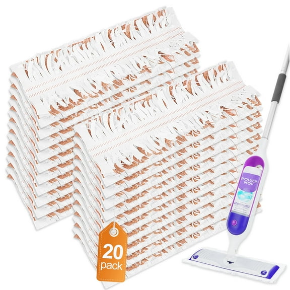 YagoDago 20 Pack Disposable Power Mop Pads Compatible with PowerMop (Brown White)