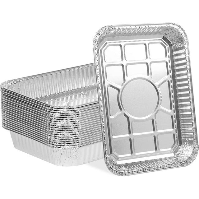 er 20 Pack Disposable Aluminum Foil Drip Pans, Grill Accessories for