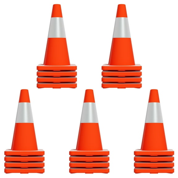 20 Pack Orange Stable Traffic Cones, Reflective & Durable  Road Safety, Driving Training, Parking Lots