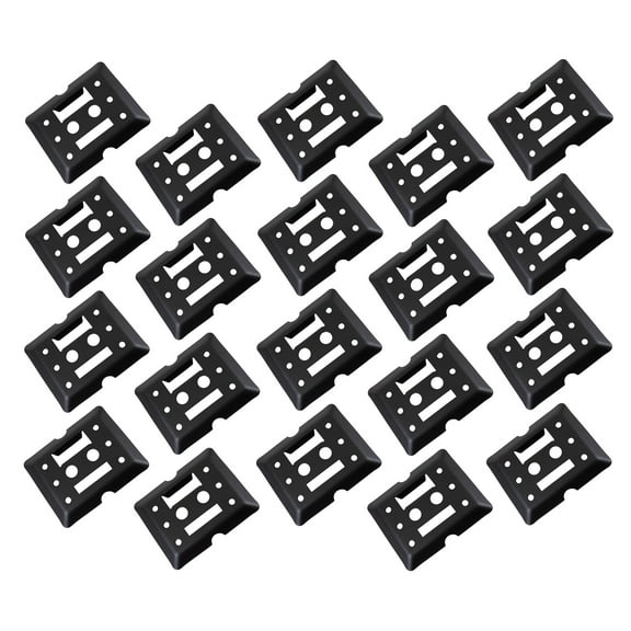 (20 Pack) E-Track Tie Down Mini Trailer Plates 6" x 5", 2 Etrack & 2 F Track SlotsHeavy Duty Black Steel, Bolt-on Etracks Cargo Tie-Downs for Trucks, Vans, Trailers, Boats
