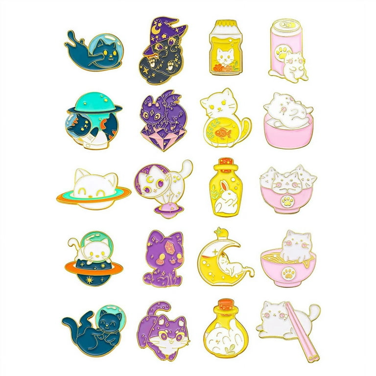 9 Pieces Cat Pins Backpack Pins Kawaii Pins Cute Pins Rabbit Cat Lapel Pins  Brooches Pin Badges for Clothing Backpacks