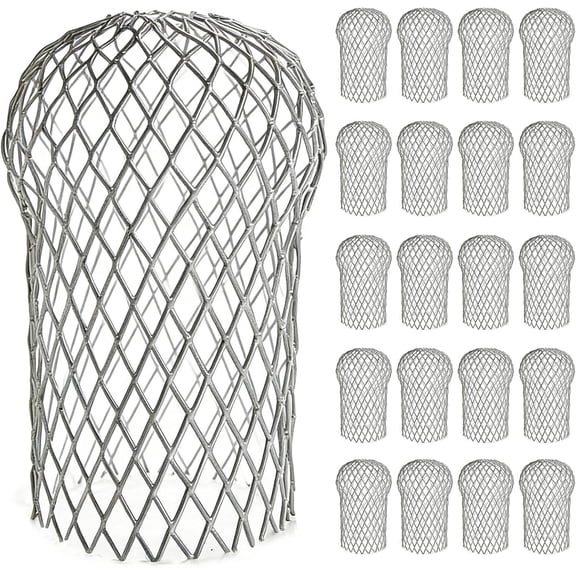 20 Pack Expandable Aluminum Gutter Downspout Guard, 3.5 Inch Adjustable Downspout Filter Strainer, Gutter Leaf Blocker for Preventing Blockage from Leaves Debris