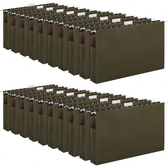 20 Pack Extra Capacity Hanging File Folders With Tabs Reinforced Legal Size Hanging Folders Expandable Heavy Duty 2 Inch Expansion Designed For Bulky Files Medical Charts Green