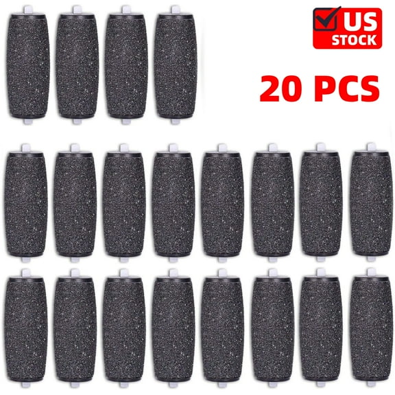 20 Pack Extra Coarse Replacement Roller Refill Heads Compatible with Amope Pedi Refills Electronic Foot File