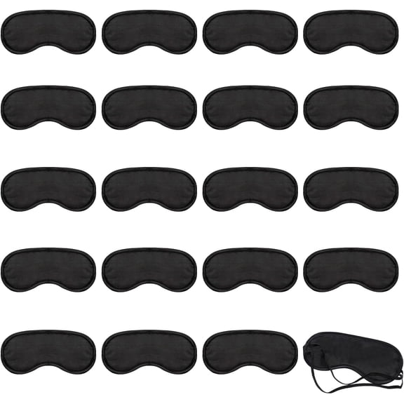 20 Pack Eye Mask, Light-Blackout Sleeping Mask, Ultra Soft & Comfortable Blinder, Blindfold Eye for Sleep Game Travel with Nose Pad, Uitable for Lunch Break/Travel/on The Plane/Camping Usage (Black)