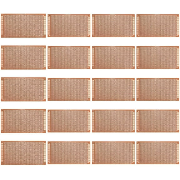 20-Pack FR4 PCB Circuit Board 7x9cm Single-Sided Copper Clad Breadboard for DIY Soldering Electronics Projects with Mounting Holes