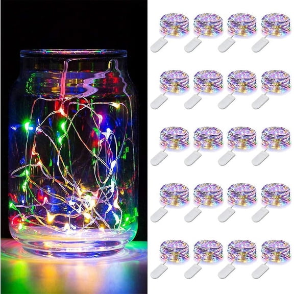 20 Pack Fairy Lights Battery Operated, 3.3ft 10 Led Mini Waterproof Fairy String Lights Silver