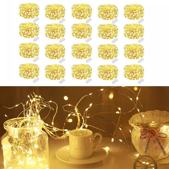 20 Pack Fairy Lights Battery Operated, 3.3ft 20 LED Mini String Lights for Indoor Party Christmas Decorations Warm White