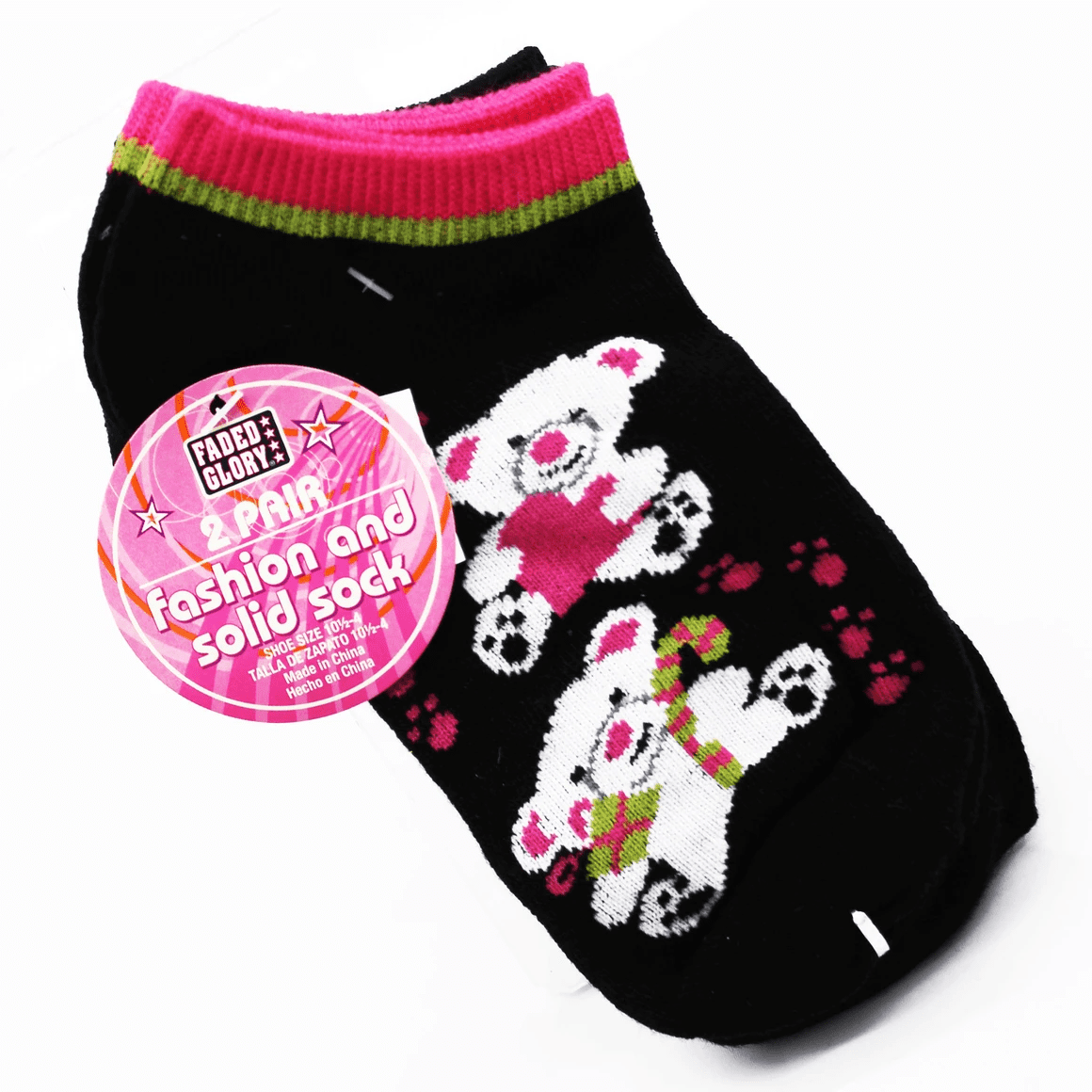 20 Pack Fashion Ankle Socks, Cozy Socks with Teddy Bear, Candy, Heart Embroidery, Cute, Comfortable, Perfect for Tennis Shoes, Flats, Travel and Everyday Wear, Bulk, Black
