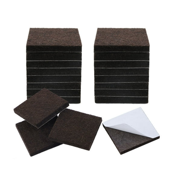 20 Pack Felt Furniture Pads Square 1 1/2" Floor Protector for Chair Legs Feet