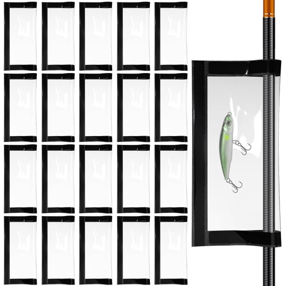 20 Pack Fishing Lure Wraps Durable Clear PVC Lure Wrap for Fishing Rod Saltwater Hook Covers Fabric Lures Protector