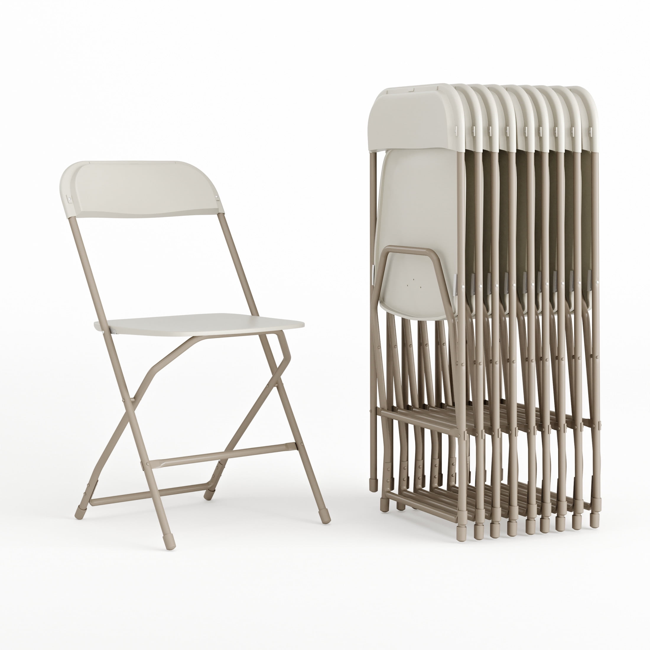 (20-Pack) Flash Furniture HERCULES Series 800 lb Capacity Premium Plastic Folding Chair, Beige