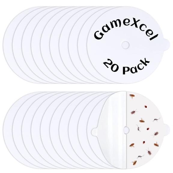 Gamexcel Flea Trap Refill Discs, 20 Pack 5.4 in Replacement Sticky Glue Boards for Most Indoor Dome Traps, Easy Install Pads