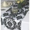 thumbnail image 1 of 20 Pack Flocked Taffeta Damask 12" x 108" Top Table Runner Black White Wedding", 1 of 1