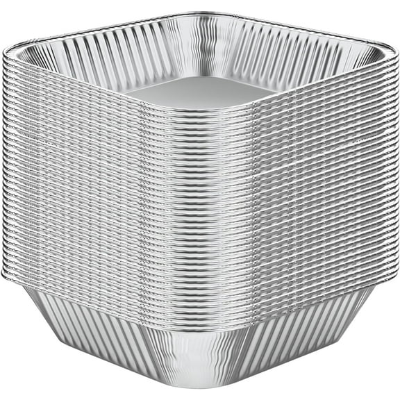 20 Pack Foil Pans with Plastic Lids 8 X 8 Inch Disposable Aluminum Tin Foil Baking Pans Meal Prep for Catering Party Meal Prep, Take Out, Freeze, Food Storage, Prepping Food