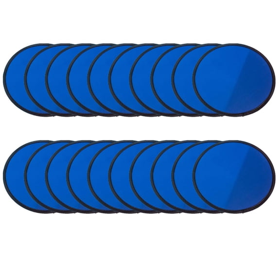 20 Pack Foldable Blue Flying Disc Fan 7.87 Inch Soft Fabric Pet Interactive Toy for Dogs Cats Outdoor Play